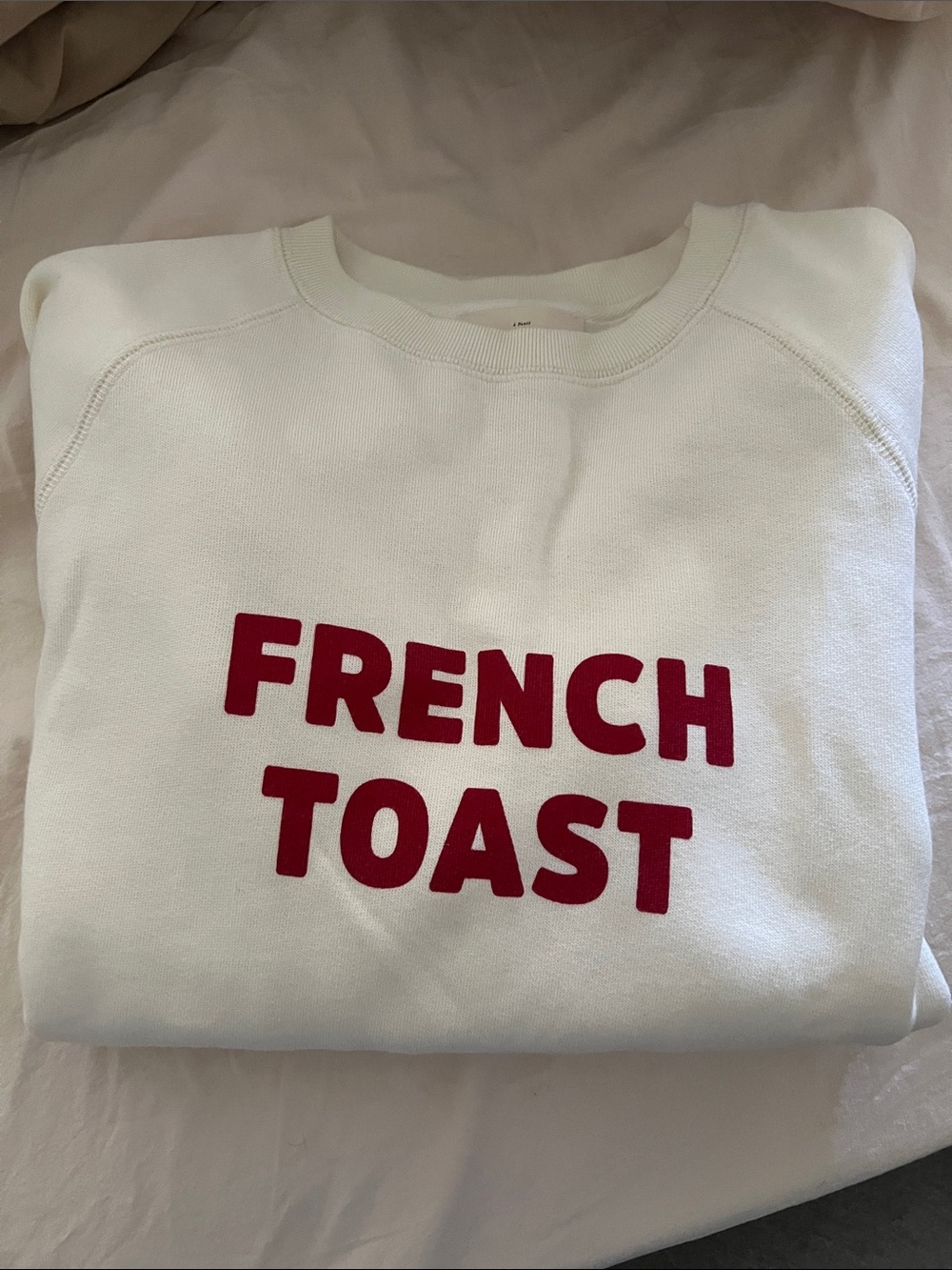 Sezane Cream Sweatshirt with Red 'FRENCH TOAST' Graphic nwot